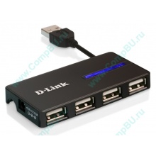 Карманный USB 2.0 концентратор D-Link DUB-104 в Щелково, USB хаб DLink DUB104 (Щелково)
